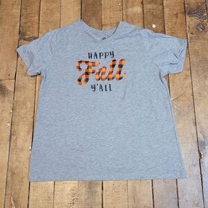 Gray 'Happy Fall Y'all' T-Shirt